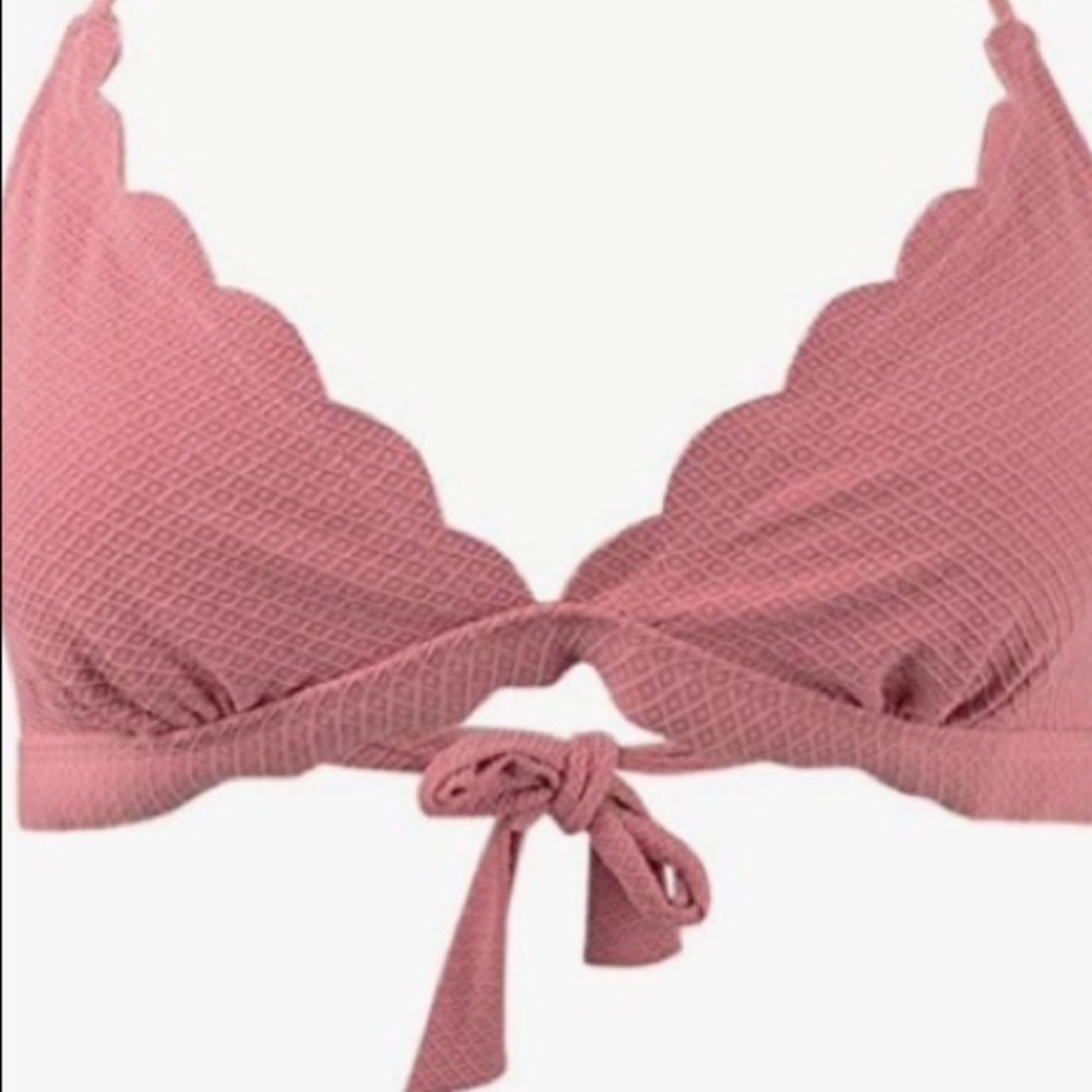 JESSICA Simpson Texture Halter Bikini Swimsuit Top - Picture 2 of 9